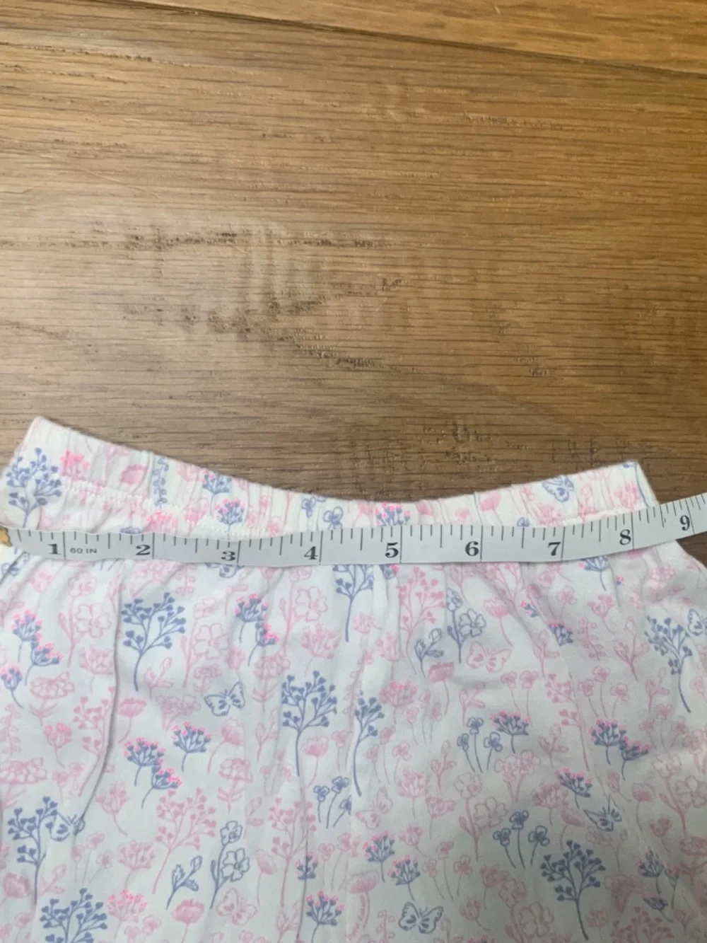 Petit Bateau Matching Set — Short Sleeved Shirt and 3/4 Cropped Pants Flower